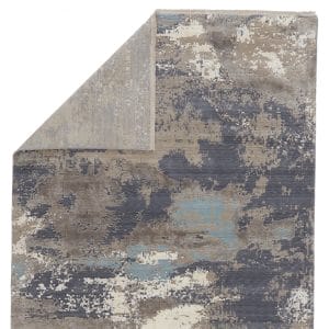 Adriatic Abstract Gray/ Light Blue Area Rug (5'3"X7'6")