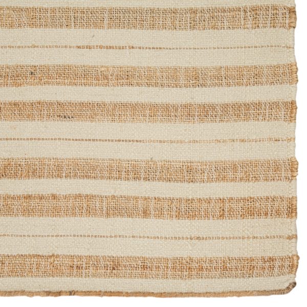 Rey Natural Striped Tan/ Ivory Area Rug (2'X3')