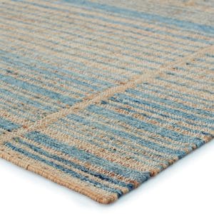 Ciana Handmade Striped Brown/ Blue Area Rug (2'X3')