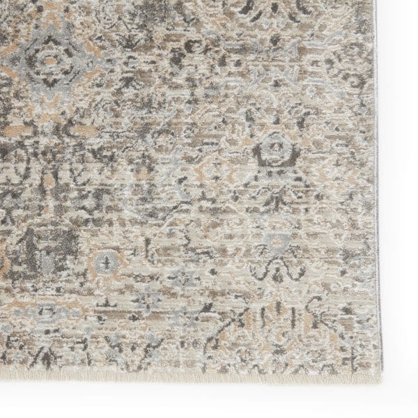 Vibe by  Candide Trellis Gray/ Ivory Runner Rug (3'X8')