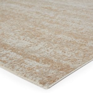 Vibe by  Evanthe Abstract Gold/ Ivory Runner Rug (3'X8')