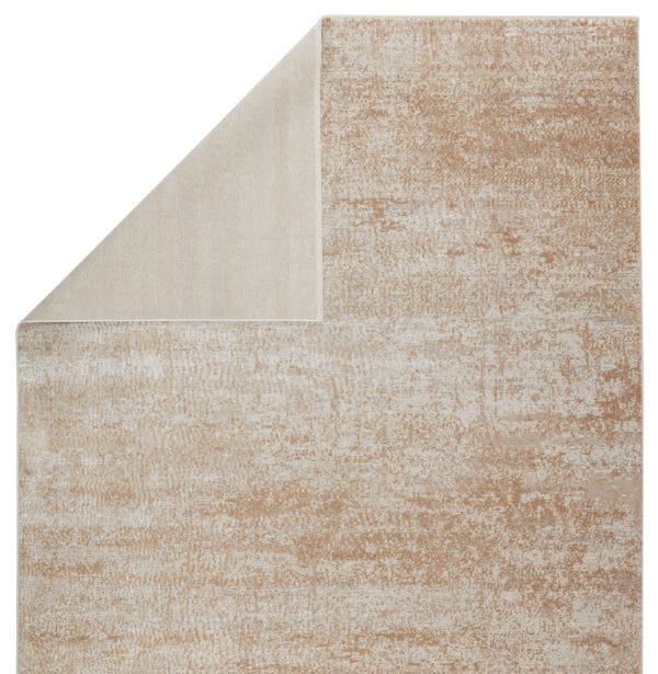 Vibe by  Evanthe Abstract Gold/ Ivory Runner Rug (3'X8')
