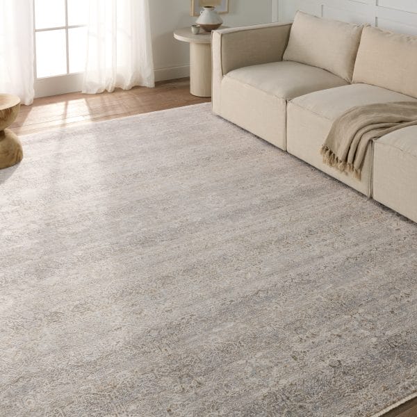 Vibe by  Wayreth Floral Taupe/ Silver Runner Rug (3'X8')