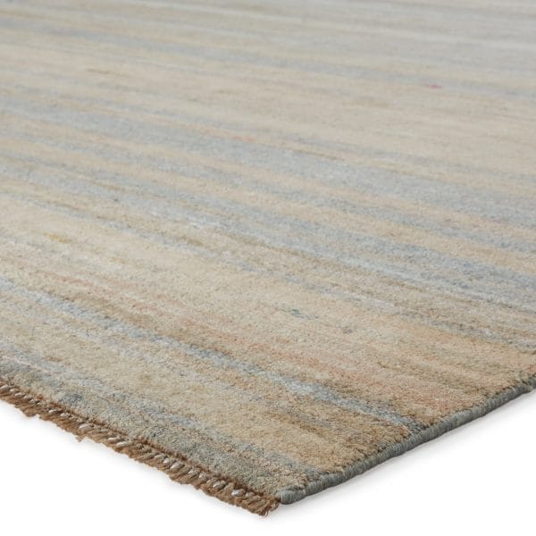 Paradis Hand-Knotted Abstract Beige/ Slate Area Rug (6'X9')