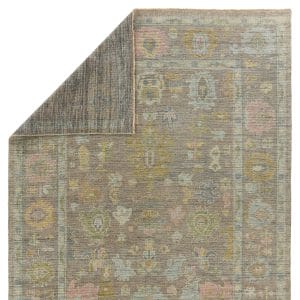 Syliva Hand-Knotted Floral Taupe/ Light Blue Area Rug (10'X14')