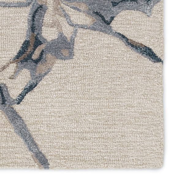 Shattered Handmade Abstract Light Gray/ Blue Area Rug (5'X8')