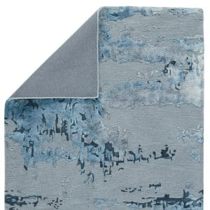 Astris Handmade Abstract Blue/ Light Gray Area Rug (8'X10')