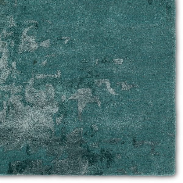 Astris Handmade Abstract Teal/ Blue Area Rug (5'X8')