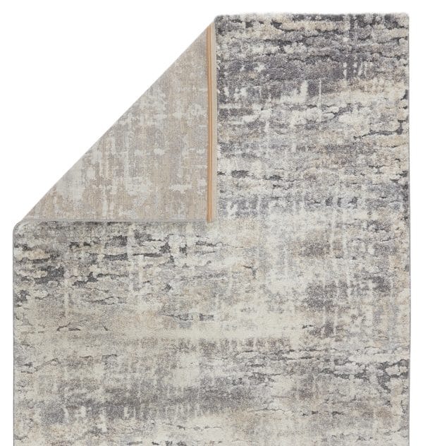 Vibe by  Benton Abstract Gray/ Ivory Area Rug (5'X7'6")