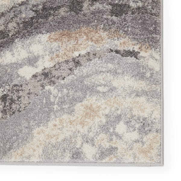 Vibe by  Gatlin Abstract Gray/ Cream Area Rug (5'X7'6")