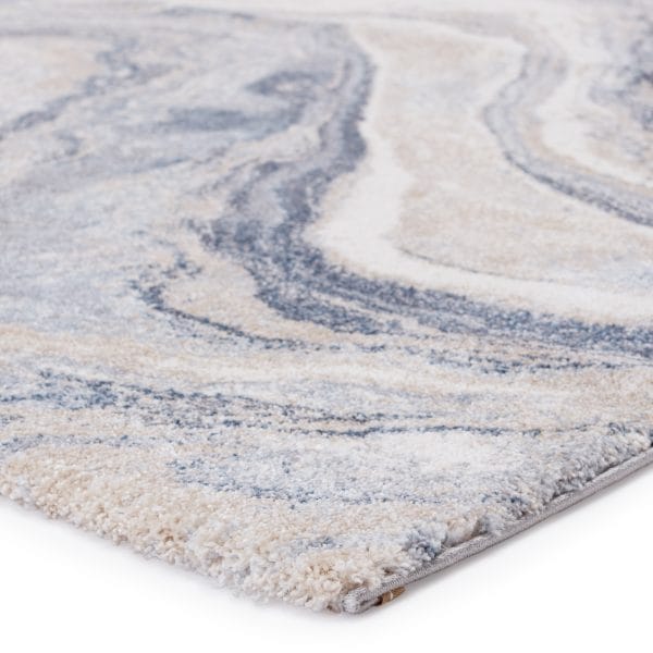 Vibe by  Orion Abstract Blue/ Light Gray Area Rug (5'X7'6")