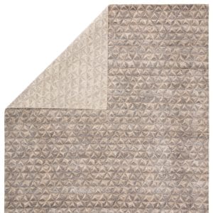 Kavi by  Raagam Hand-Knotted Geometric Gray/ Beige Area Rug (6'X9')