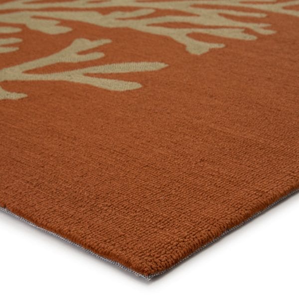 Bough Out Indoor/ Outdoor Floral Orange/ Taupe Runner Rug (2'6"X8')