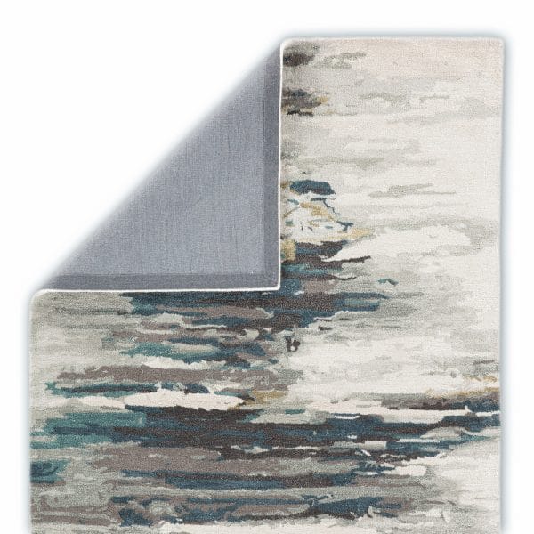 Ryenn Handmade Abstract Teal/ Gray Area Rug (2'X3')