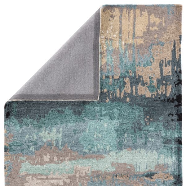 Benna Handmade Abstract Blue/ Gray Area Rug (2'X3')
