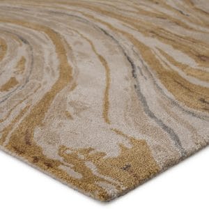 Atha Handmade Abstract Gold/ Beige Area Rug (2'X3')