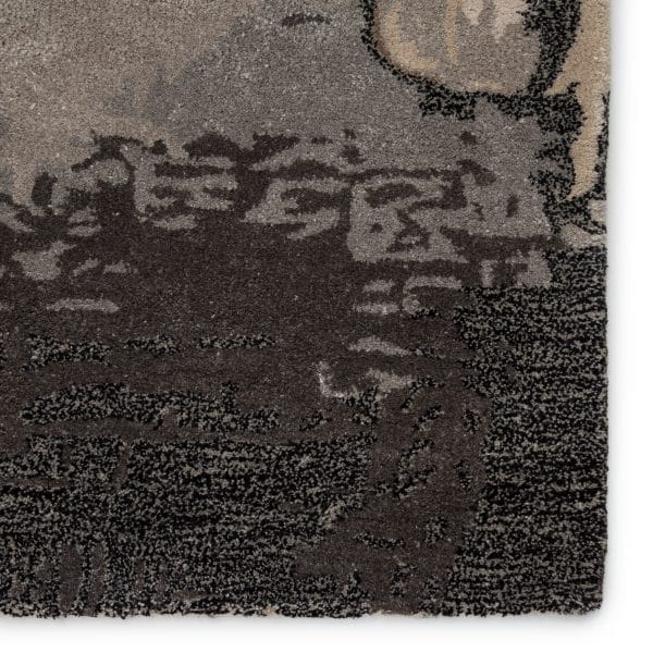 Juna Handmade Abstract Black/ Taupe Area Rug (2'X3')