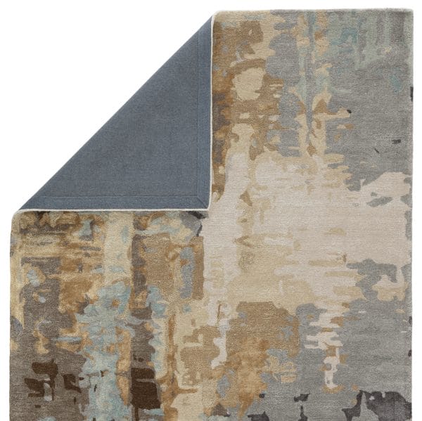 Matcha Handmade Abstract Gray/ Gold Area Rug (2'X3')