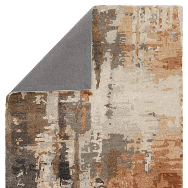 Matcha Handmade Abstract Gray/ Tan Area Rug (5'X8')