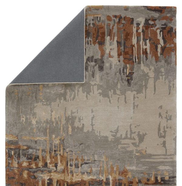 Prause Handmade Abstract Gray/ Bronze Area Rug (10'X14')