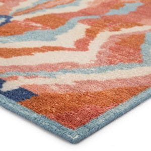 Woodstock Hand-Knotted Abstract Red/ Blue Area Rug (8'X10')