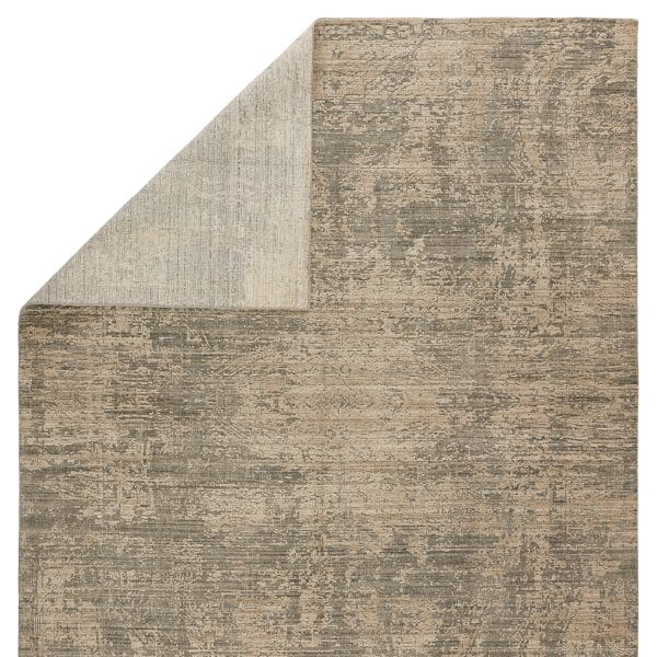 Lizea Handmade Abstract Gray/ Beige Area Rug (5'X8')