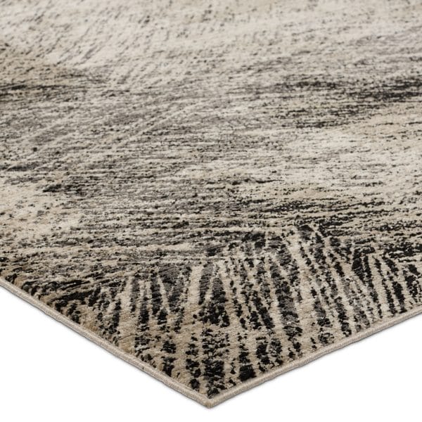 Dairon Abstract Black/ Taupe Runner Rug (2'8"X8')