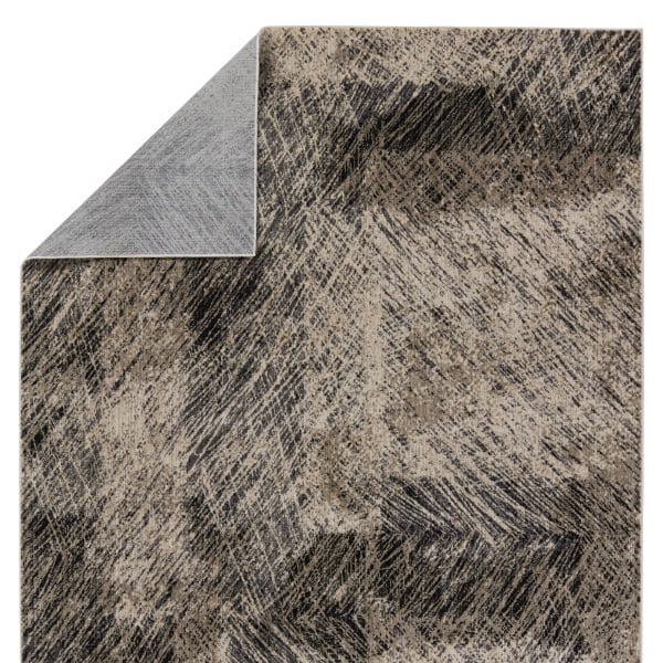 Dairon Abstract Black/ Taupe Runner Rug (2'8"X8')