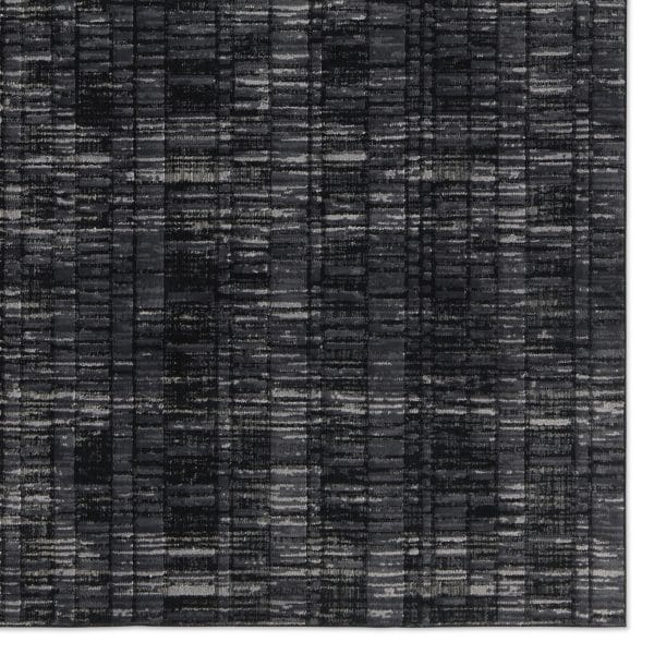 Carbon Geometric Gray/ Black Runner Rug (2'8"X8')