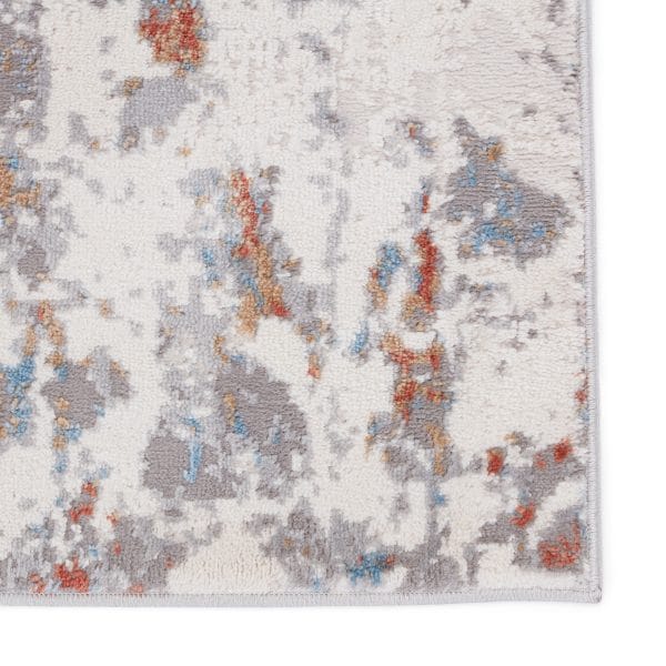 Vibe by  Tocarra Abstract Gray/ Red Area Rug (5'X8')