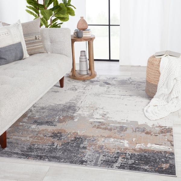 Vibe by  Forsythe Abstract Gray/ Ivory Area Rug (5'X8')