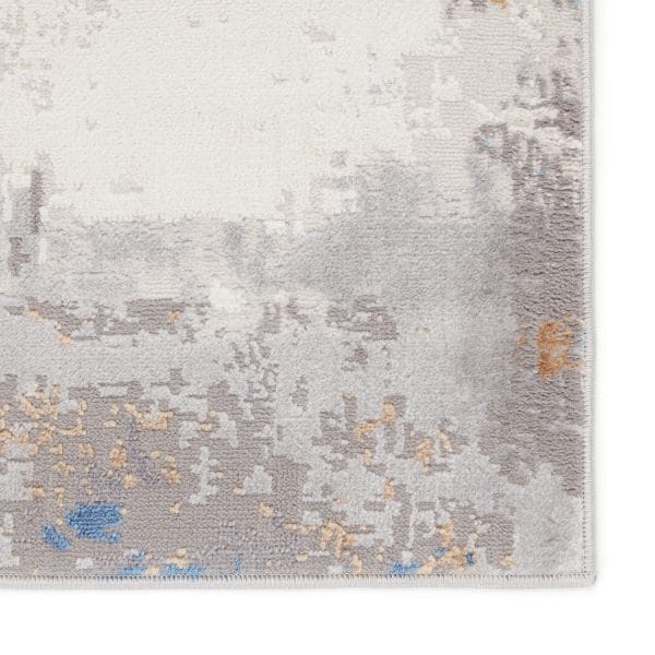 Vibe by  Ridley Abstract Gray/ Blue Area Rug (5'X8')