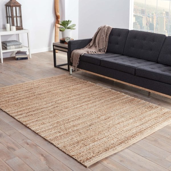 Canterbury Natural Solid Tan/ White Area Rug (2'6"X4')