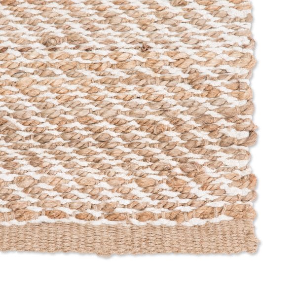 Diagonal Weave Natural Solid Beige/ White Area Rug (2'6"X4')