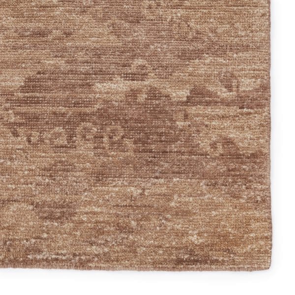 Kevin O'Brien by  Kyoto Skies Hand-Knotted Abstract Tan/ Brown Area Rug (6'X9')