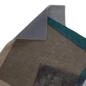 Fayruz Handmade Geometric Gray/ Teal Area Rug (10'X9'2" IRR)