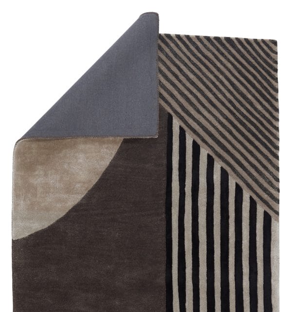 Ginata Handmade Geometric Gray/ Black Area Rug (6'X9'8" IRR)
