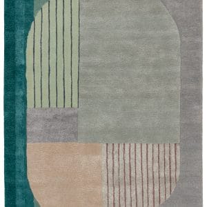Meruvia Handmade Abstract Sage/ Multicolor Area Rug (6'X9')