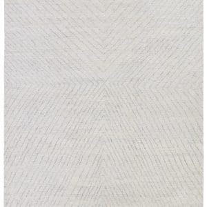 Zivian Hand-Knotted Striped Cream/ Gray Area Rug (8'X10')