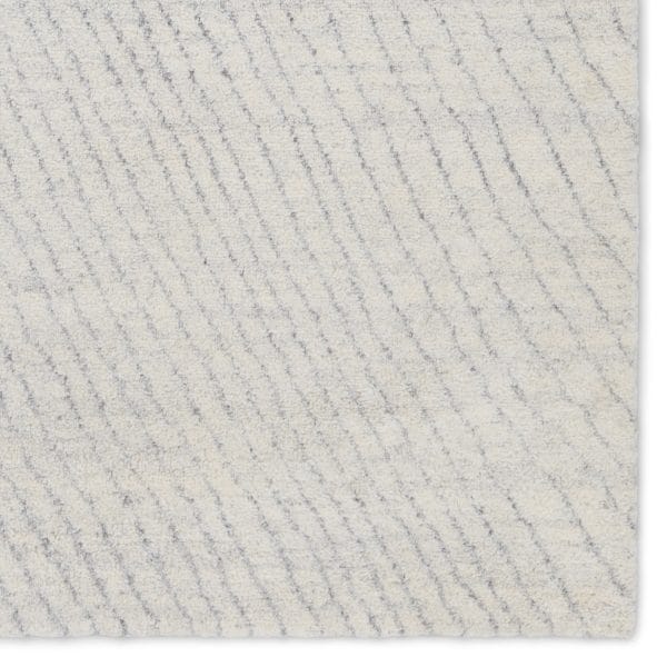 Zivian Hand-Knotted Striped Cream/ Gray Area Rug (8'X10')