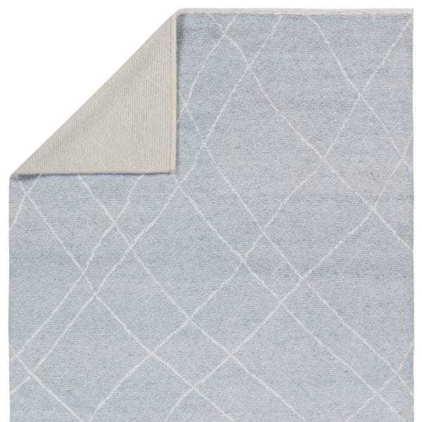 Raji Hand-Knotted Trellis Blue/ Cream Area Rug (8'X10')