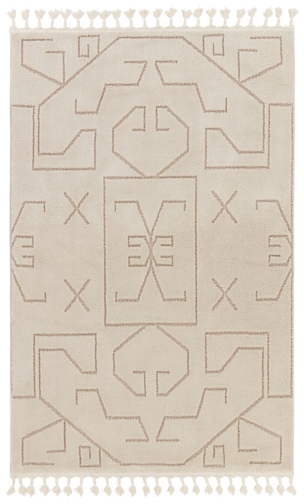 Vibe by  Cree Geometric Ivory/ Beige Area Rug (5'X7')