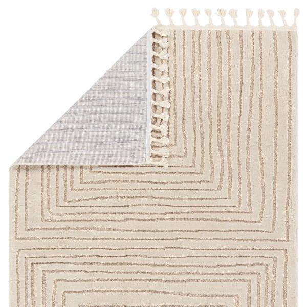 Vibe by  Fantana Striped Ivory/ Beige Area Rug (5'X7')