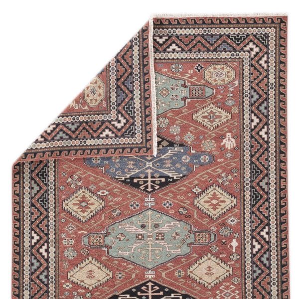 Granato Hand-Knotted Medallion Red/ Blue Area Rug (2'X3')