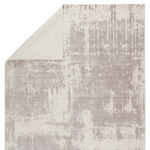 Arabella Handmade Abstract Light Gray/ White Area Rug (2'X3')
