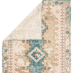 Pathos Hand-Knotted Medallion Pink/ Blue Area Rug (5'X8')