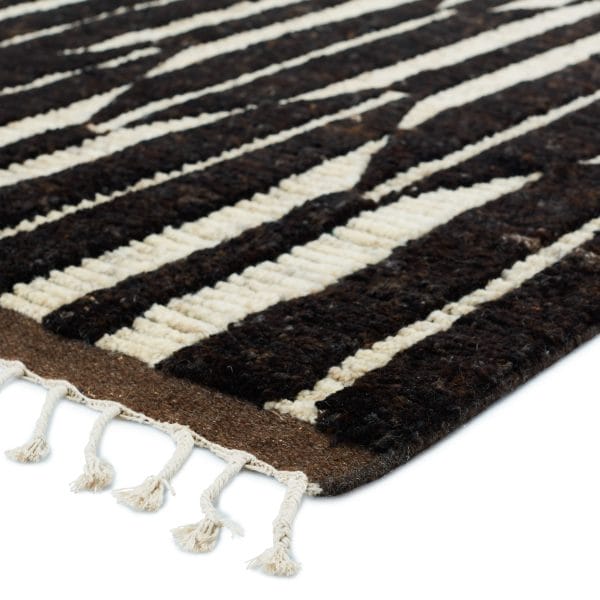 Quest Hand-Knotted Geometric Dark Brown/ Ivory Area Rug (8'X10')