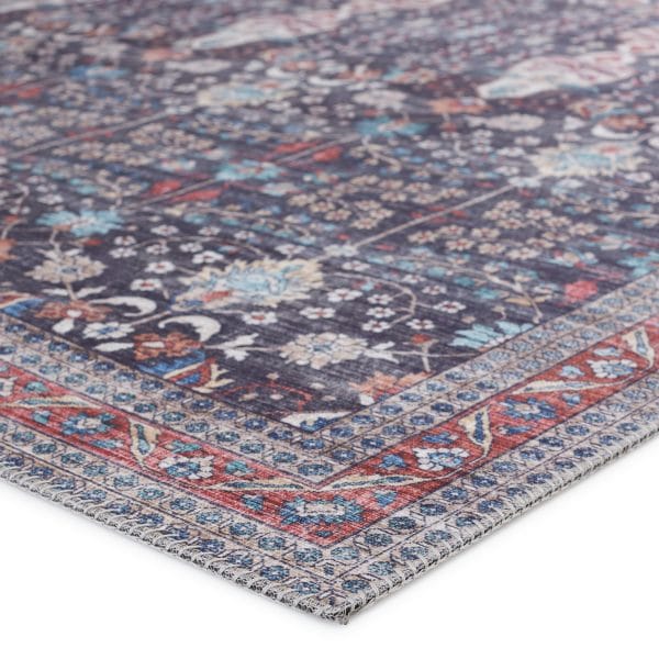 Vibe by  Calla Oriental Blue/ Red Runner Rug (2'6"X8')