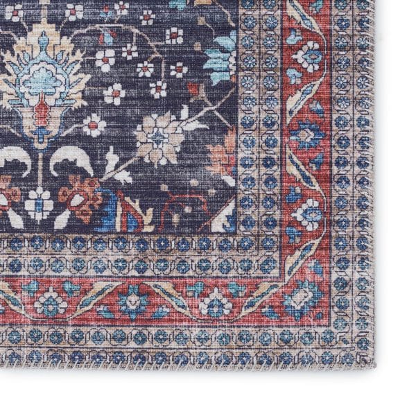 Vibe by  Calla Oriental Blue/ Red Runner Rug (2'6"X8')