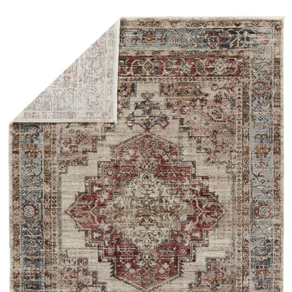 Vibe by  Emory Medallion Red/ Blue Area Rug (4'X5'2")